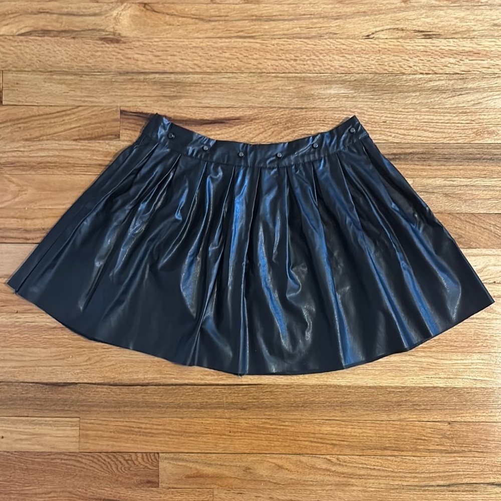 Faux Leather Pleated Skater Skirt Women’s Studded Whimsy Goth Witchy Festival